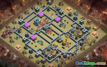 town hall 13, trophy/war base layout #46040