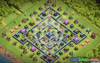 town hall 13, trophy/war base layout #48326