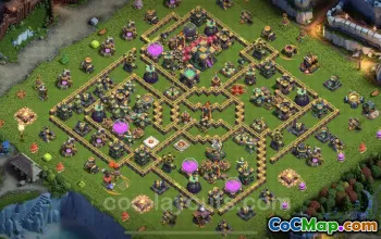TH14 Farming Base: Anti 3 Stars Hybrid Layout & Link #21461