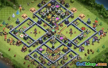 TH14 Farming Base Copy: Hybrid & Anti-Everything Layout #26037