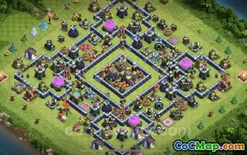 TH14 Farming Base Design: Hybrid & Anti-Air Layout #26076