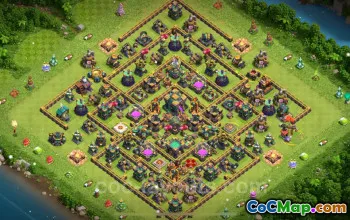 TH14 Farming Base Design with Anti Air & Electro Dragon Link #21756