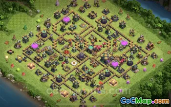 TH14 Farming Base Layout - Anti 3 Stars with Link - COC #21456