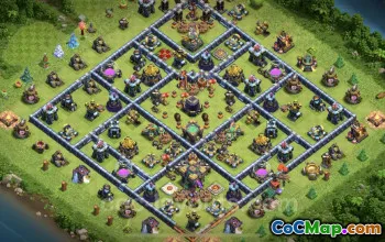 TH14 Farming Base with Link | Clash of Clans Design #26074