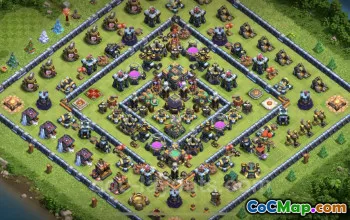 TH14 Farming Base with Link - Clash of Clans Design #26075