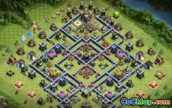 TH14 Farming Base with Link | Hybrid & Anti-Air Design  #26073