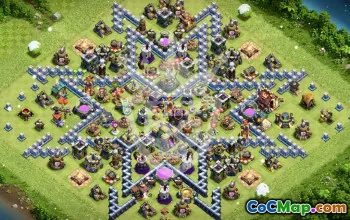 town hall 14, hybrid base layout #46253