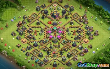 TH14 Max Farming Base - Anti 3 Stars Layout & Link - COC #21444