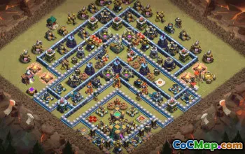 town hall 14, trophy/war base layout #34887