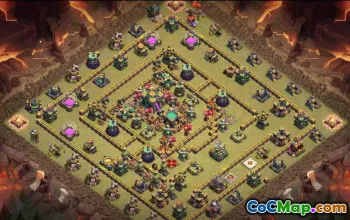 town hall 14, trophy/war base layout #37485