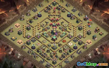 town hall 14, trophy/war base layout #37513