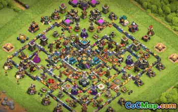 town hall 14, trophy/war base layout #37778