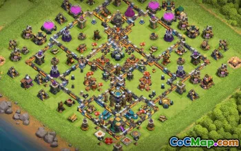 town hall 14, trophy/war base layout #38070