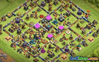town hall 14, trophy/war base layout #38111