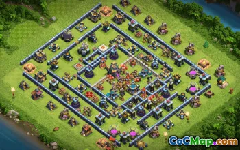 town hall 14, trophy/war base layout #38155