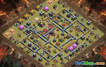 town hall 14, trophy/war base layout #38264