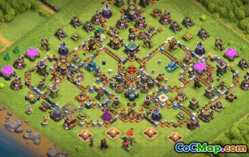 town hall 14, trophy/war base layout #38367