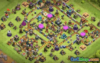 town hall 14, trophy/war base layout #38369