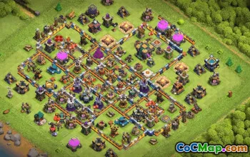 town hall 14, trophy/war base layout #38411