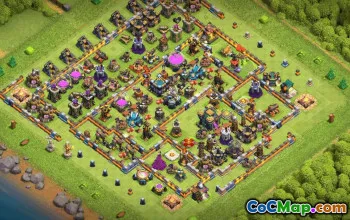 town hall 14, trophy/war base layout #38423