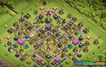 town hall 14, trophy/war base layout #38555