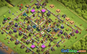town hall 14, trophy/war base layout #38577