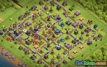 town hall 14, trophy/war base layout #38629