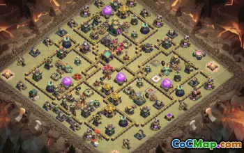 town hall 14, trophy/war base layout #38671