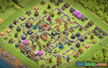town hall 14, trophy/war base layout #38879