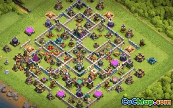 town hall 14, trophy/war base layout #38938
