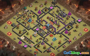 town hall 14, trophy/war base layout #39079