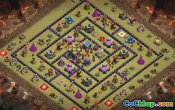 town hall 14, trophy/war base layout #39084
