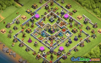 town hall 14, trophy/war base layout #39187