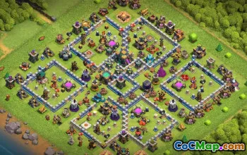 town hall 14, trophy/war base layout #39416