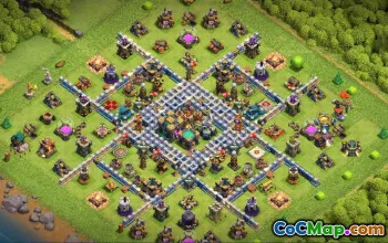 town hall 14, trophy/war base layout #39417