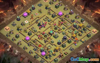 town hall 14, trophy/war base layout #39844
