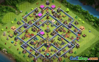 town hall 14, trophy/war base layout #40004