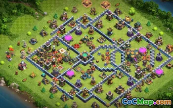 town hall 14, trophy/war base layout #40005