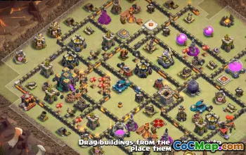 town hall 14, trophy/war base layout #40007