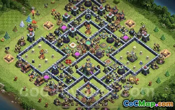town hall 14, trophy/war base layout #40092