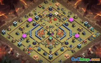 town hall 14, trophy/war base layout #40343