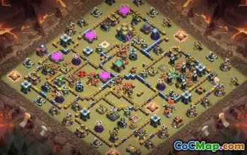 town hall 14, trophy/war base layout #40481
