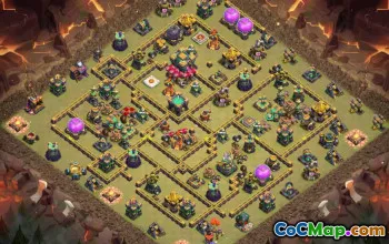 town hall 14, trophy/war base layout #40742