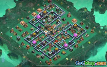 town hall 14, trophy/war base layout #40829