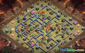 town hall 14, trophy/war base layout #41500