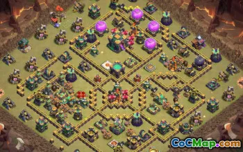 town hall 14, trophy/war base layout #41638