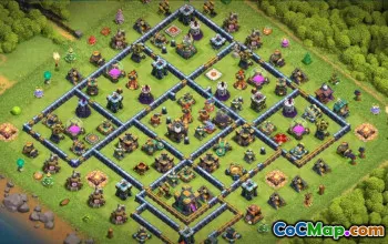 town hall 14, trophy/war base layout #41734