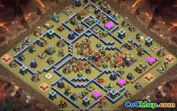 town hall 14, trophy/war base layout #43720