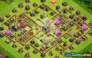 town hall 14, trophy/war base layout #44834