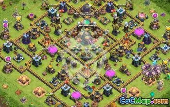 town hall 14, trophy/war base layout #45630